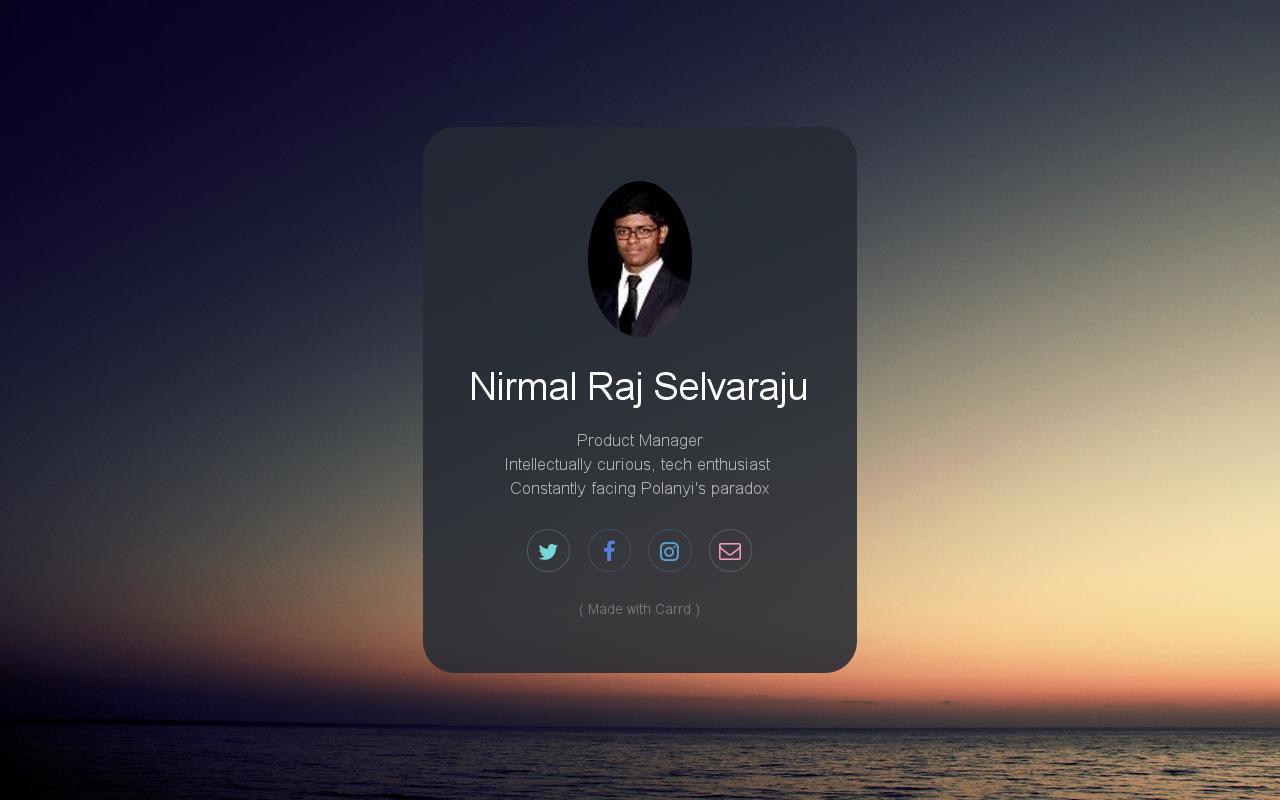 Carrd profile picture for @nirmal